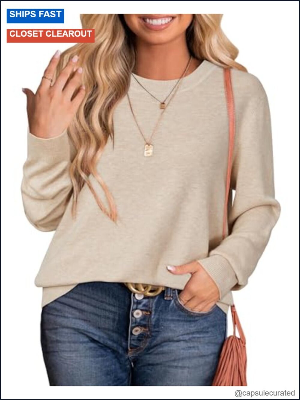 Wool Blend Plus Size Sweater Long Sleeve Crew Neck Tunic Pullover